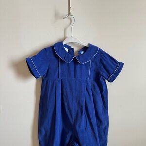 Classic Navy Kids Bodysuit with Peter Pan Collar